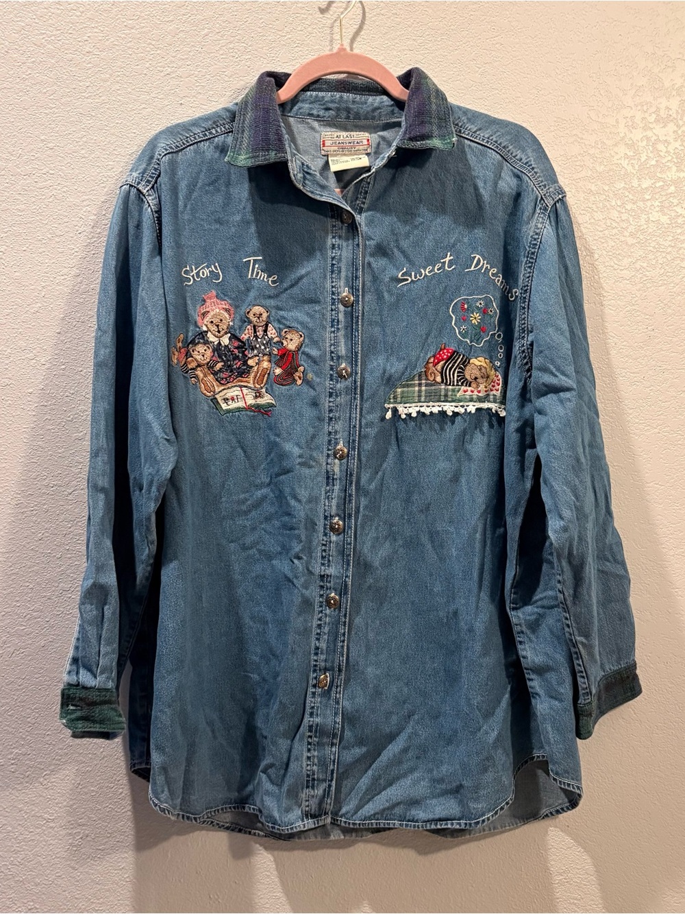 At Last Vintage Blue Denim Button Up Top, Size 18/20